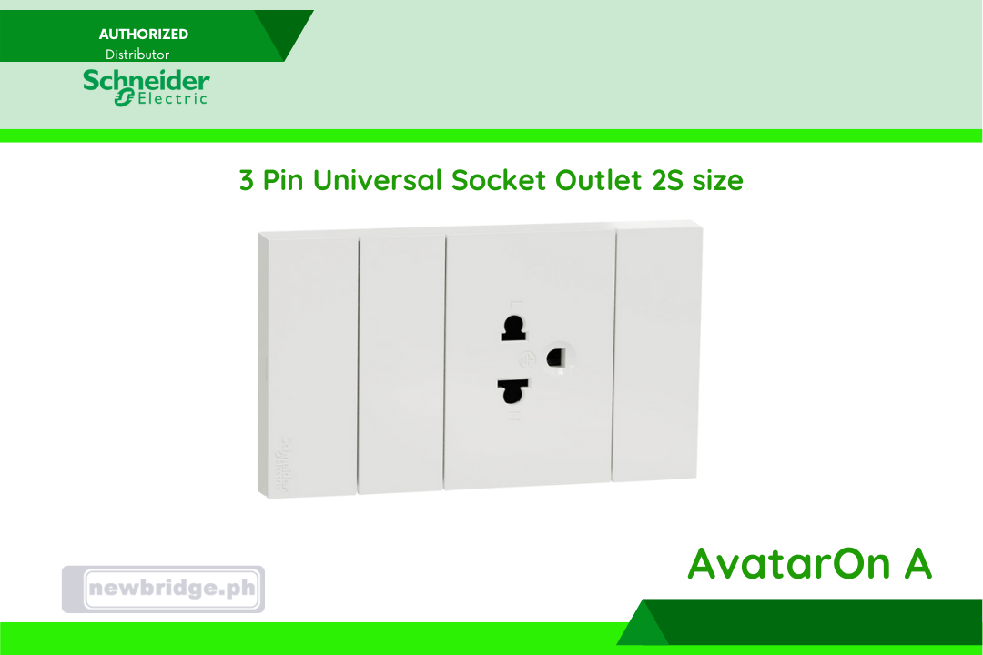 AvatarOn A 3 Pin Universal Socket-outlet 2S size White (M3T03_WE); 16A 250V  (M3T426UST_WE); Blank Cover Module (M3T01BC_WE)