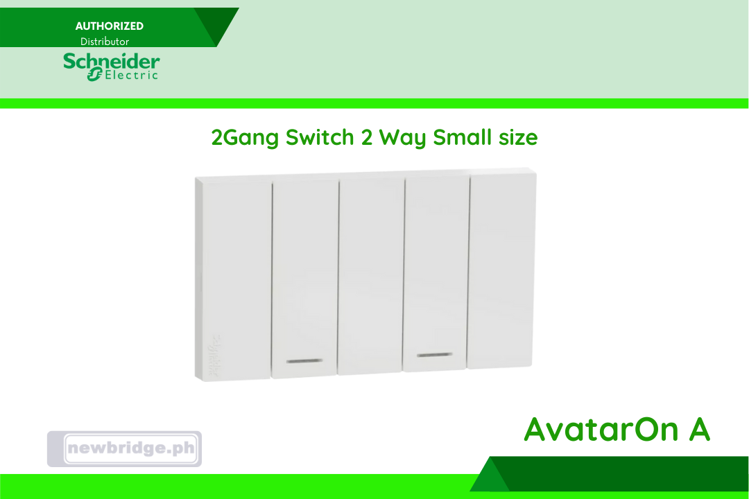 AvatarOn A 2 Gang Switch 2Way - WHITE (M3T02_WE) 16AX 250V 2 Way S sized Switch - White 2x(M3T31_2_WE)