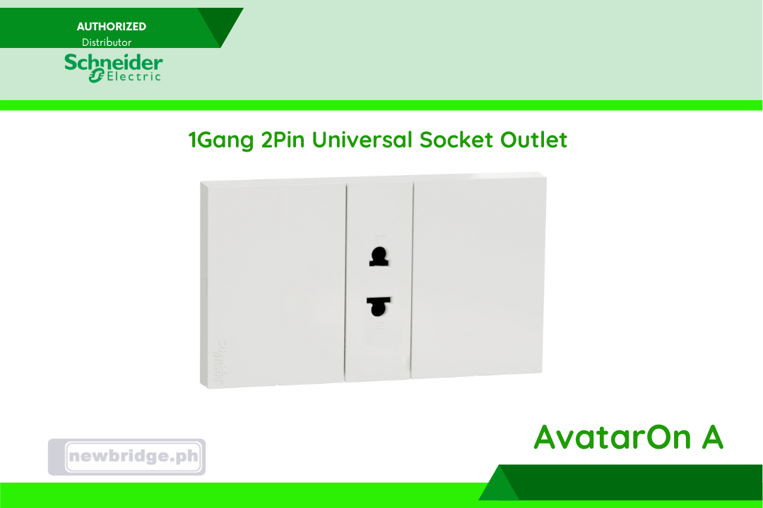 AvatarOn A 1G 2 Pin Universal Socket-outlet - WHITE 1x(M3T01_WE); 16A 250V S size White 1x(M3T426US_WE)