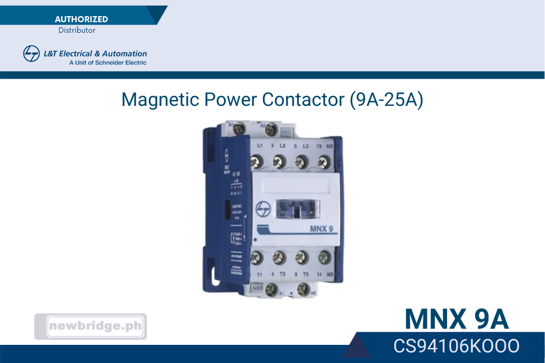 MNX 9A CONTACTOR 1NO 220V, 50-60Hz. -L&T a unit of Schneider Electric