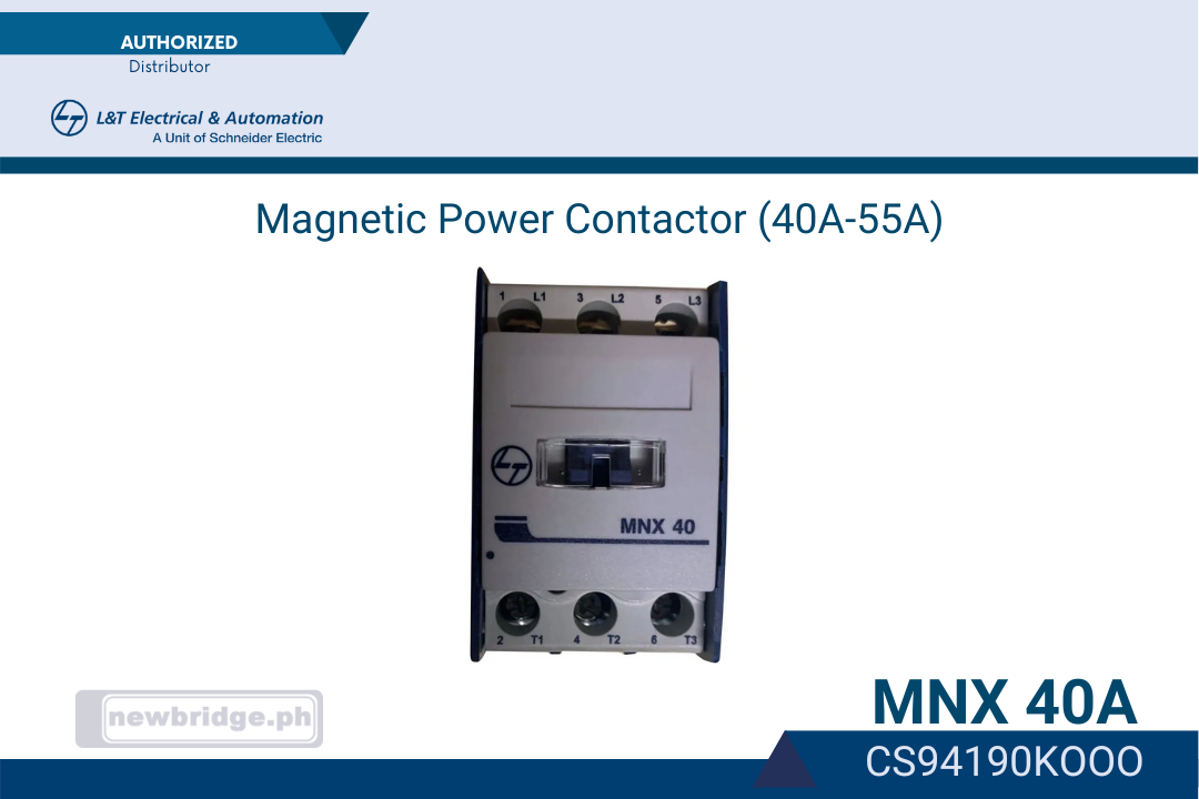 MNX 40A CONTACTOR 220V, 50-60Hz. -L&T a unit of Schneider Electric
