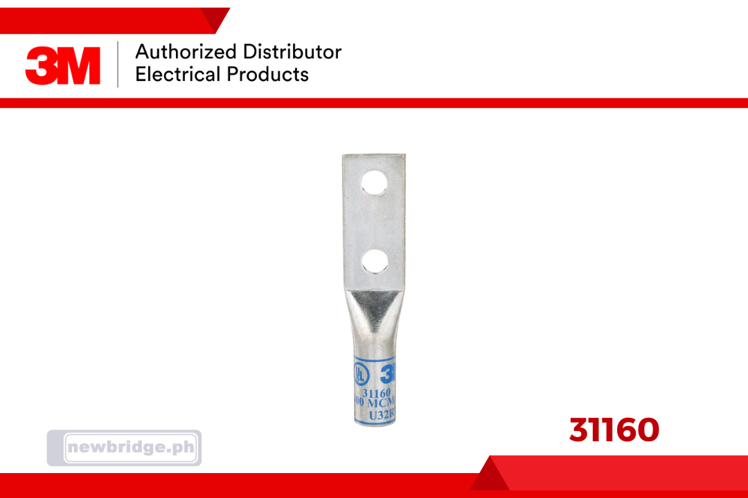 31160, 3M™ Scotchlok™ Copper Two Hole Long Barrel Lug, up to 35 kV, 400 kcmil, Blue