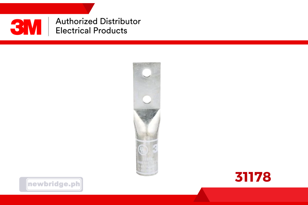 31178, 3M™ Scotchlok™ Copper Two Hole Long Barrel Lug, up to 35 kV, 1000 kcmil, White