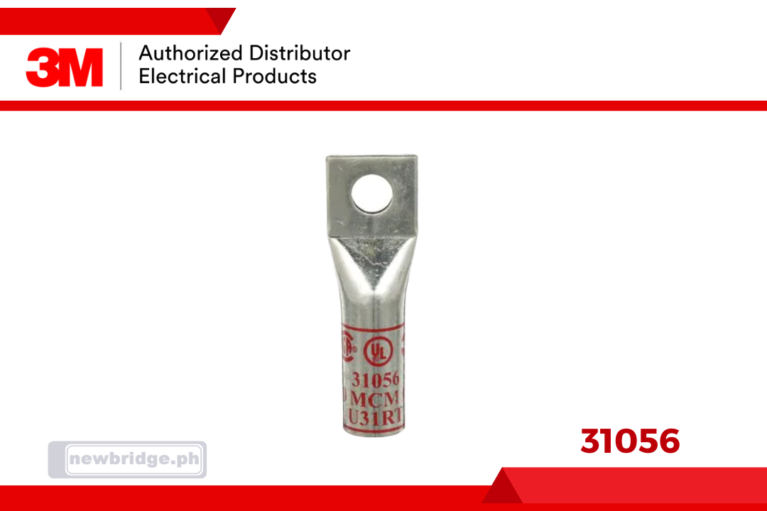 31056, 3M™ Scotchlok™ Copper One Hole Long Barrel Lug, up to 35 kV, 350 kcmil, Red