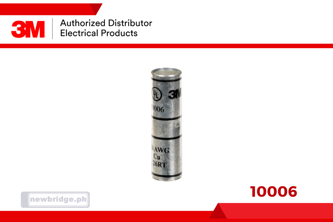 10006, 3M™ Scotchlok™ Copper Standard Barrel Connector, up to 35 kV, 2/0 AWG, Black