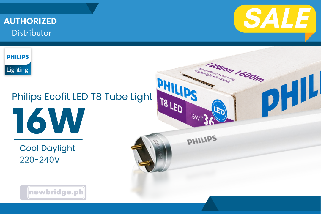 Philips Ecofit T8 LED Tube Light (16W) Cool White 1200 mm 220-240 V 6500 K Bundle Save 10 pcs per box